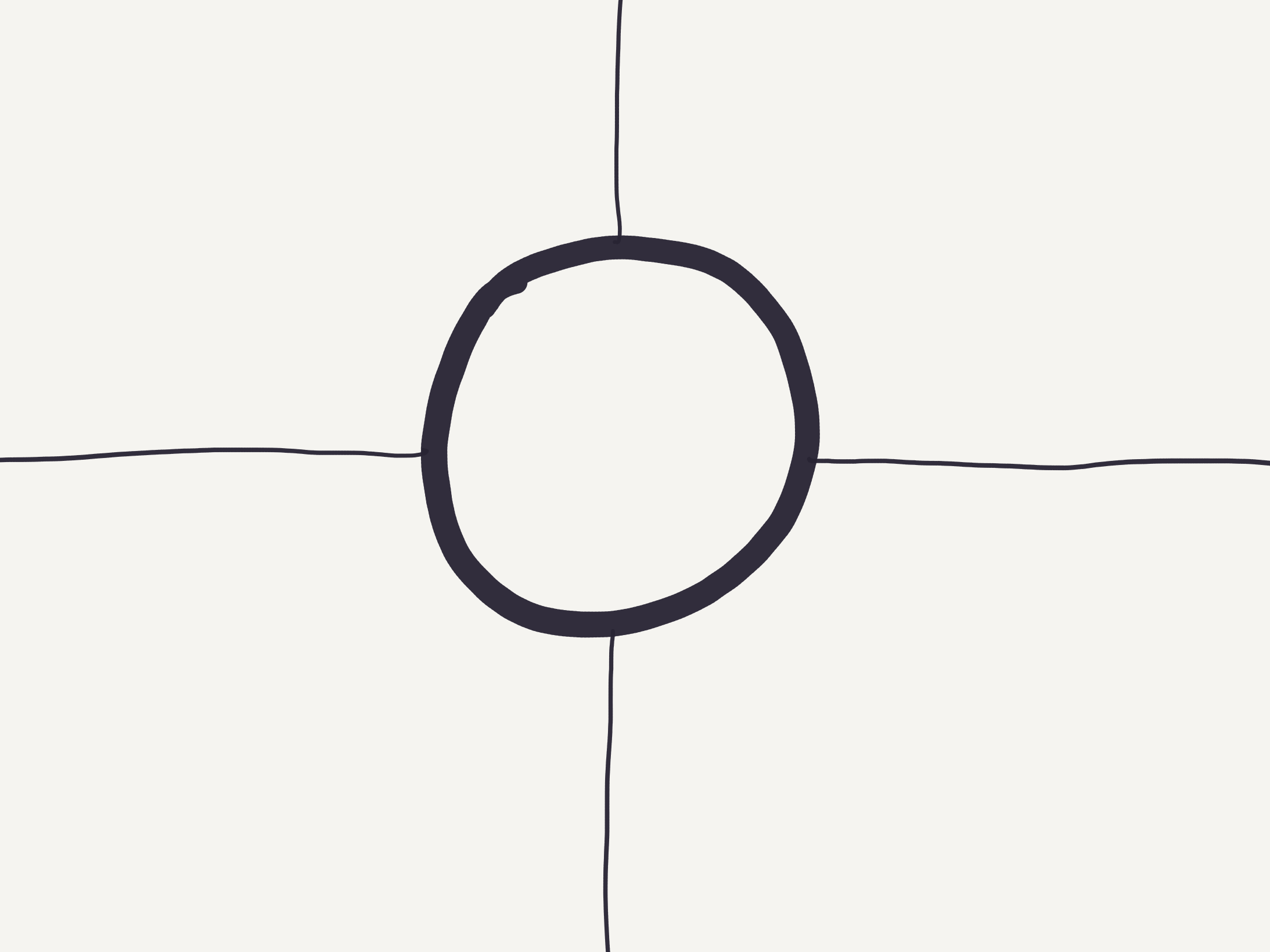 Inkwell Step 2 - four quadrants around/behind the circle